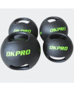 POBLACK COLOUR MEDICINE BALLS WITH DOUBLE GRIPS - 10KG
